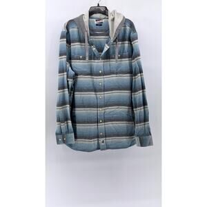 johnnie-O Blue and Gray Plaid Casual Button Down Shirt